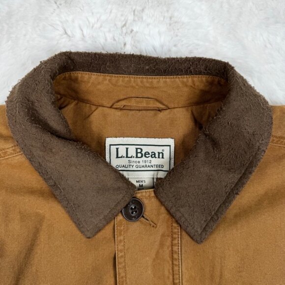Vintage LL Bean Chore Jacket Men's Medium Brown Cotton Barn Coat Bomber DRH9 - Picture 4 of 11
